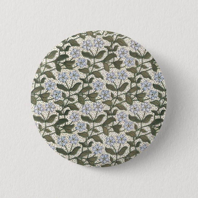 Summer Periwinkle Flower Pretty Elegant Floral Button (Front)