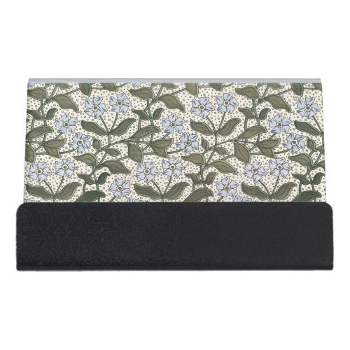 Summer Periwinkle Flower Pretty Elegant Floral Desk Business Card Holder