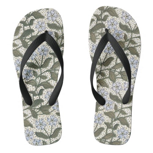 Summer Periwinkle Flower Pretty Elegant Floral Flip Flops