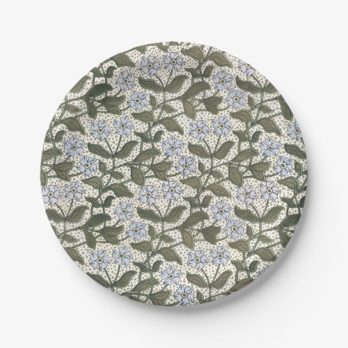 Summer Periwinkle Flower Pretty Elegant Floral Paper Plates