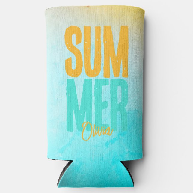 Summer Personalized Seltzer Can Cooler (Front)