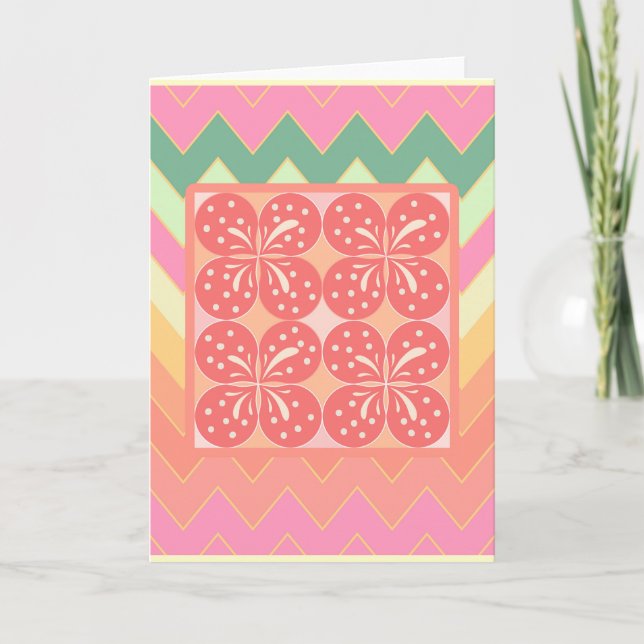 Summer petals zig zag thank you card (Front)