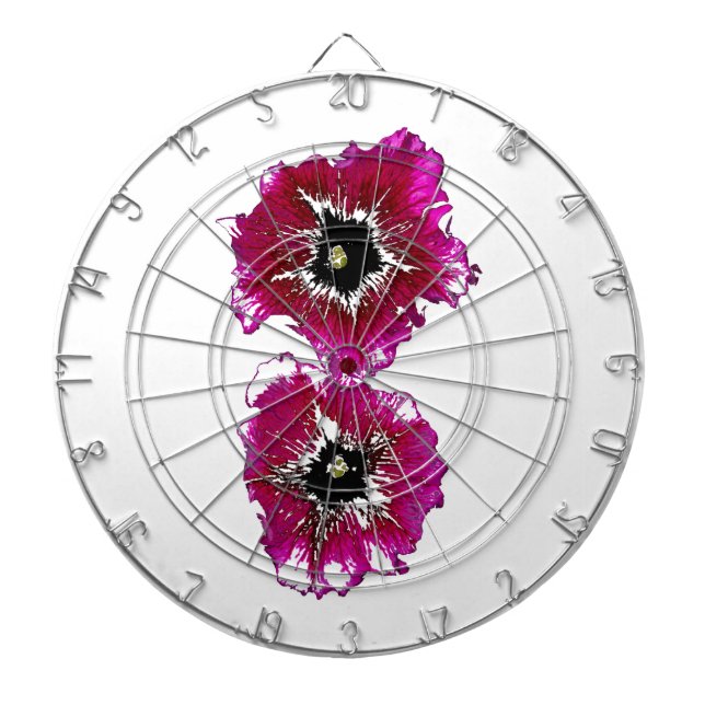 Summer Petunias Dartboard With Darts (Front)