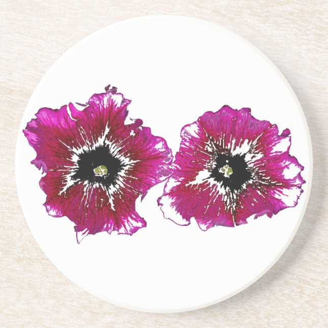 Summer Petunias Sandstone Coaster (Front)