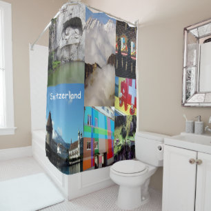 Summer Photo Collage of Switzerland Shower Curtain