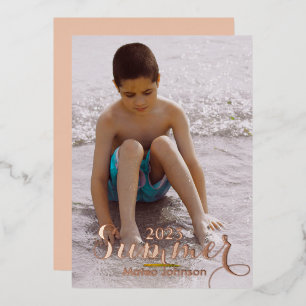 Summer Photo Gold Bold Pressed Foil Invitation