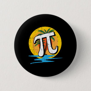 Summer Pi Day Retro Beach Math Symbols Teacher Stu Button
