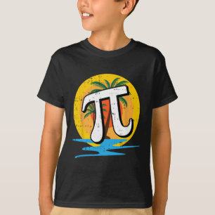 Summer Pi Day Retro Beach Math Symbols Teacher Stu T-Shirt