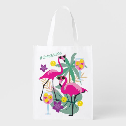 Summer Pickleball Tropical party  Grocery Bag