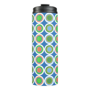 Summer Pickleballs Orange Green Blue Thermal Tumbler