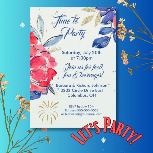 Summer Picnic Barbeque Party Invitation