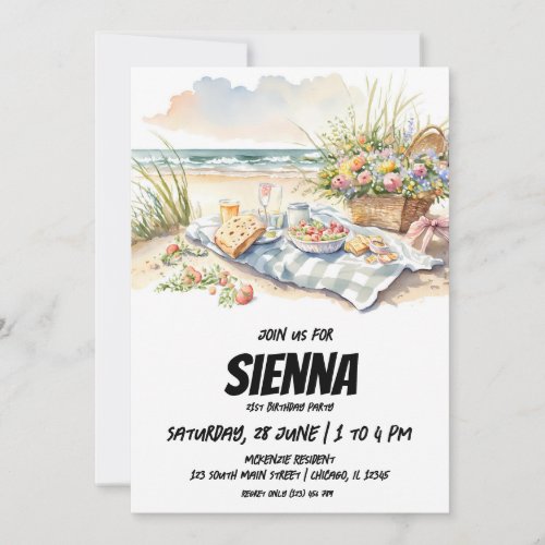 Summer Picnic beach view Invitation