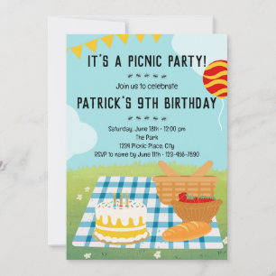 Summer Picnic Birthday Invitation