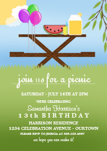 picnic table invitations zazzle