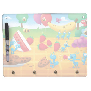Summer Picnic Dry Erase Board With Keychain Holder