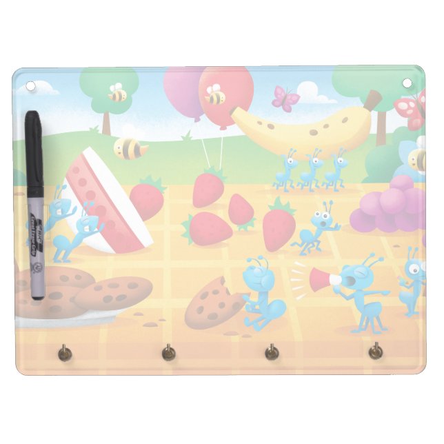 Summer Picnic Dry Erase Board With Keychain Holder (Front)