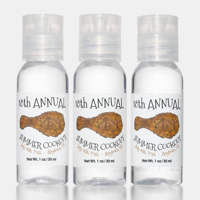Summer Picnic Family Reunion Cookout Fried Chicken Hand Sanitizer (Set)