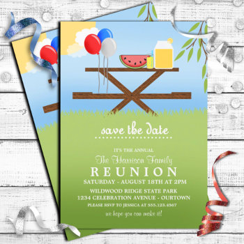 Summer Picnic Family Reunion Invitations by reflections06 at Zazzle