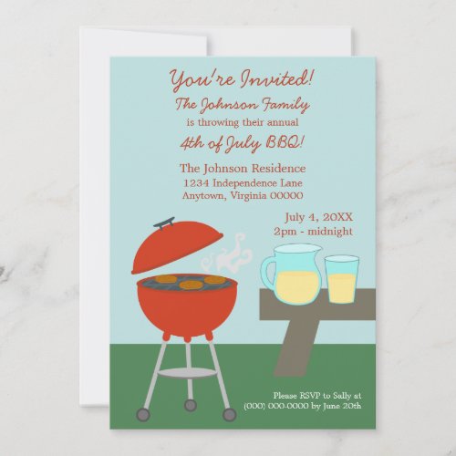 Summer Picnic Fourth of July Invite