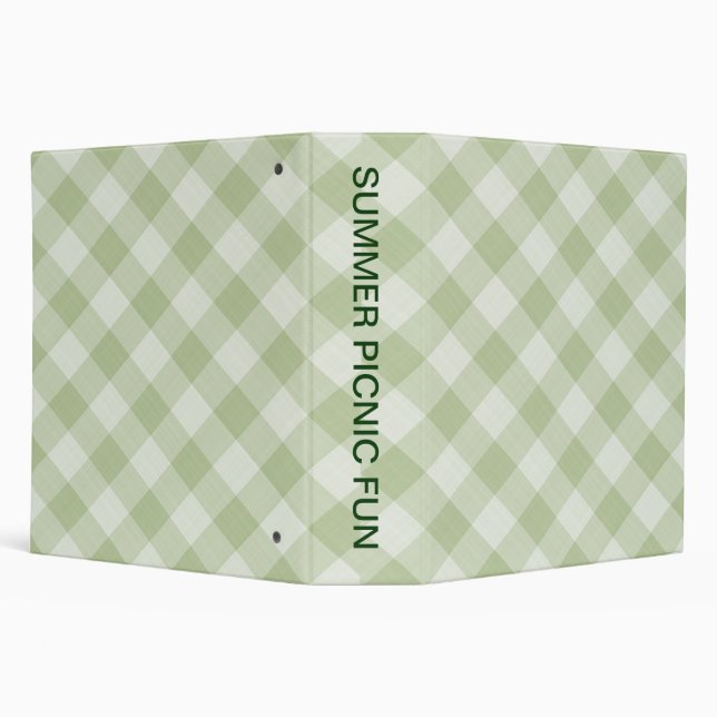 Summer Picnic Gingham Checkered Tablecloth: Green Binder (Background)