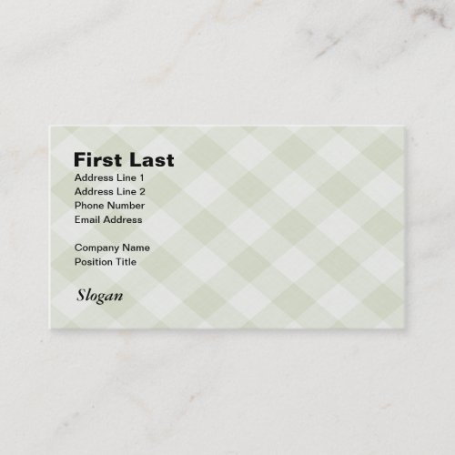 Summer Picnic Gingham Checkered Tablecloth Green Business Card