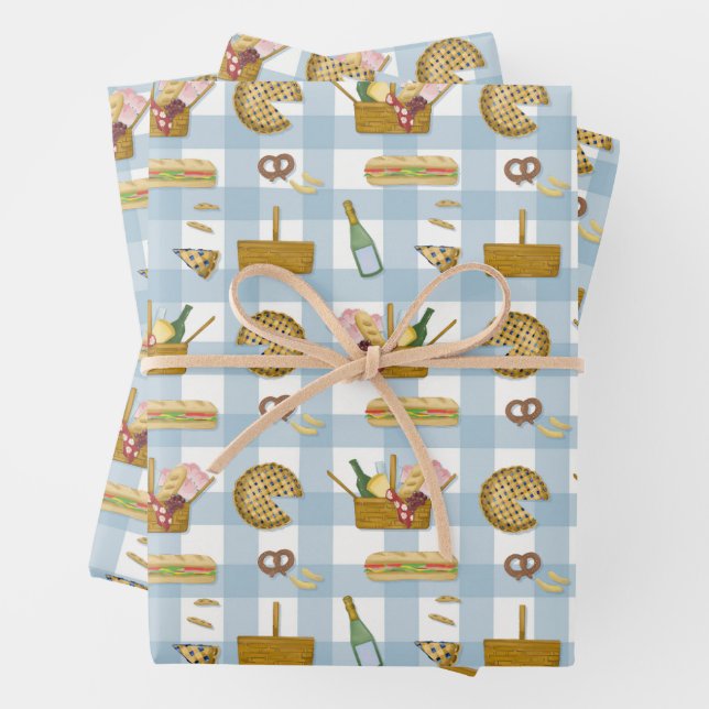 Summer Picnic in the Park Housewarming Hostess Wrapping Paper Sheets (In situ)