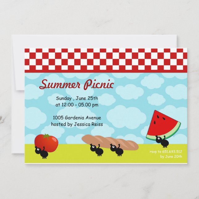 Summer Picnic Invitation (Front)