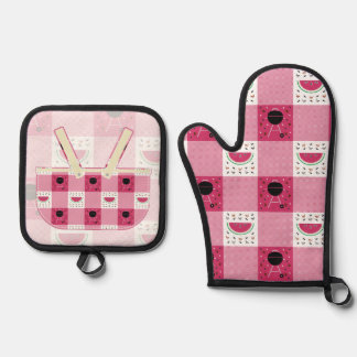 Summer Picnic Oven Mitt & Pot Holder Set