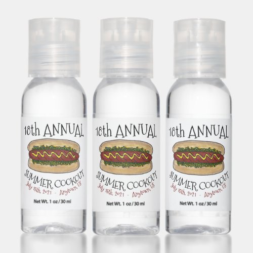 Summer Picnic Party Family Reunion Cookout Hot Dog Hand Sanitizer