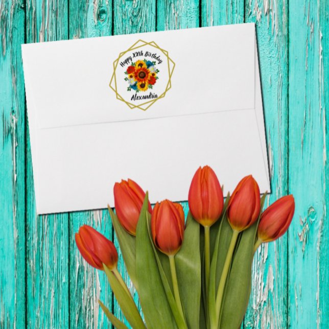 Summer Picnic Party Geometric Floral Envelope (Creator Uploaded)