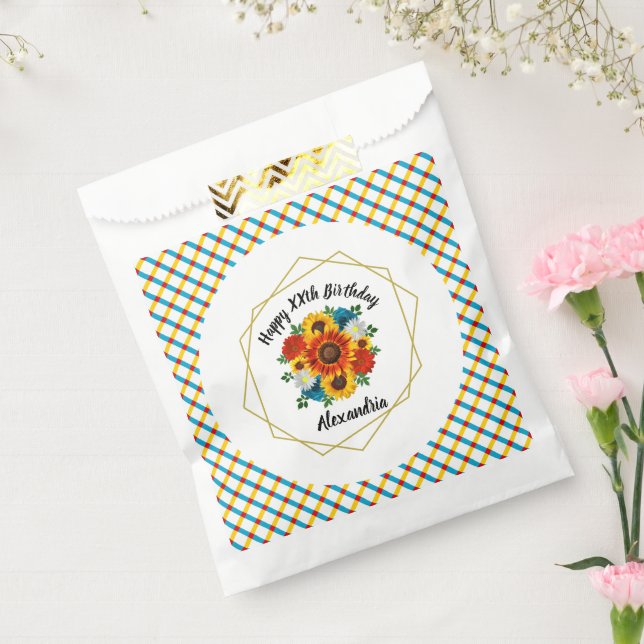 Summer Picnic Party Geometric Floral Favor Bag (Sealed)
