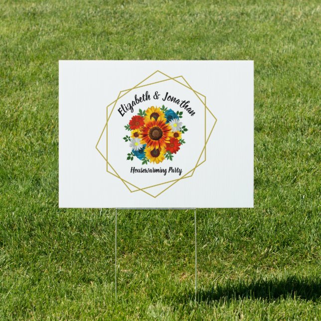 Summer Picnic Party Geometric Floral Sign (Insitu)
