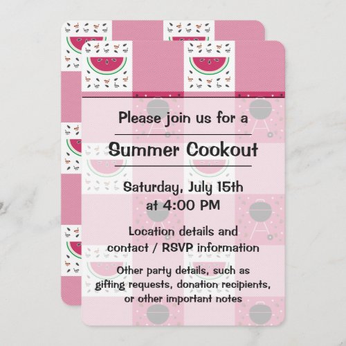 Summer Picnic Party Invitation