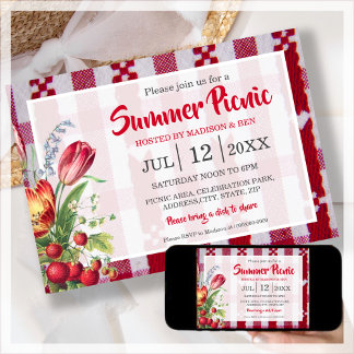 Summer Picnic Party  Invitation