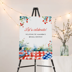 Summer Picnic Red White Blue Wedding Party Foam Board