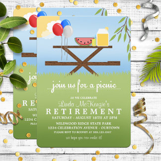 Summer Picnic Retirement Party Invitations