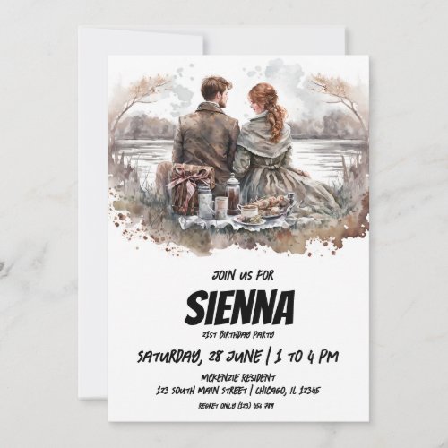 Summer Picnic romantic style Invitation