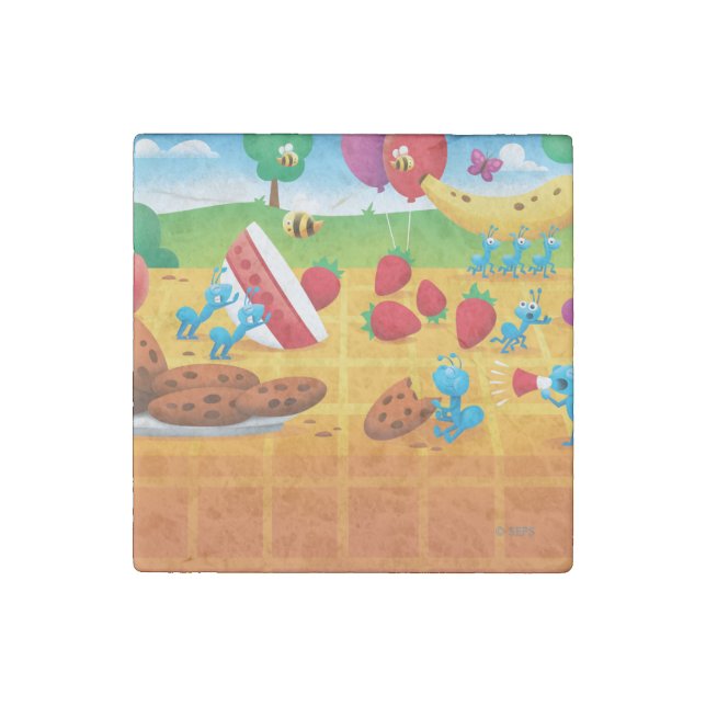 Summer Picnic Stone Magnet (Front)