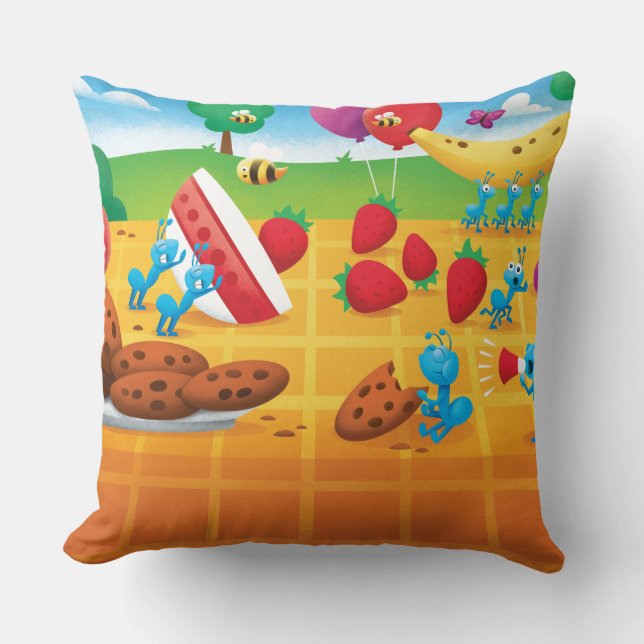Summer Picnic Throw Pillow (Front)