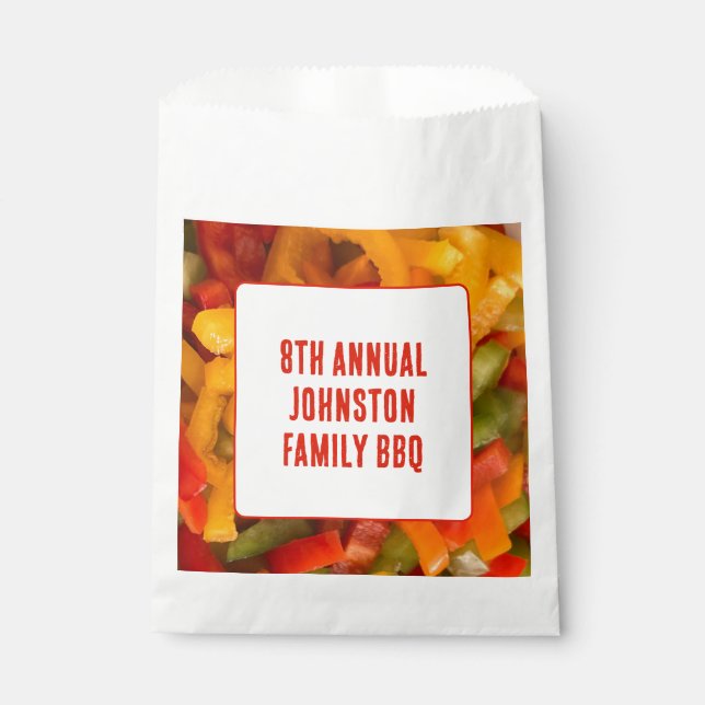 Summer Picnic Vibrant Photo BBQ Family Reunion Favor Bag (Front)