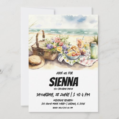 Summer Picnic with beach view Invitation