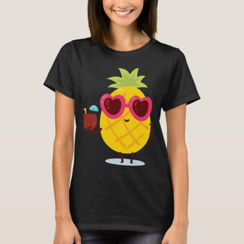 Summer Pineapple Cool Sun Beach Holiday Fruit T_Shirt
