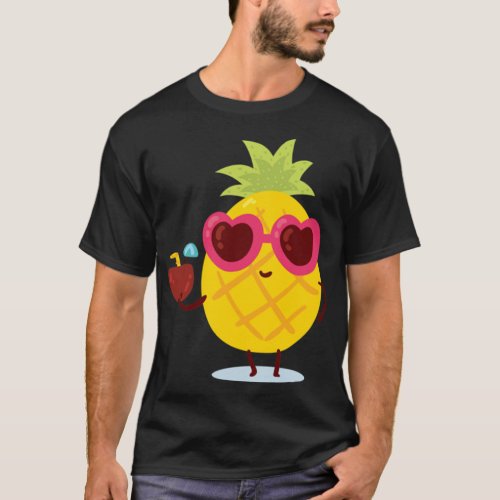 Summer Pineapple Cool Sun Beach Holiday Fruit T_Shirt