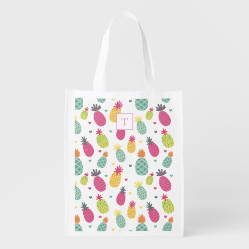 Summer pineapple fruit grocery bag