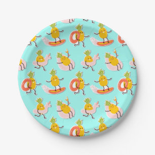 Summer Pineapple Fun Paper Plate