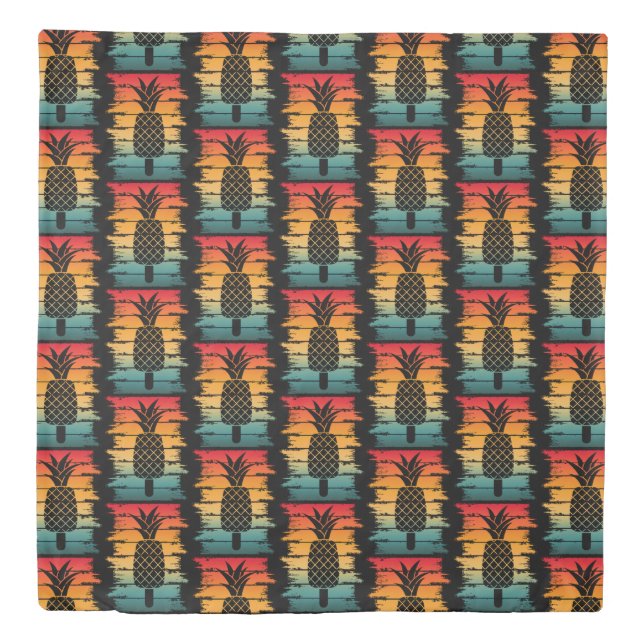 Summer Pineapple Ice Drop Duvet Cover (Front)