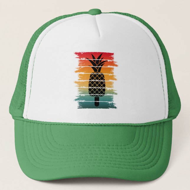 Summer Pineapple Ice Drop Trucker Hat (Front)