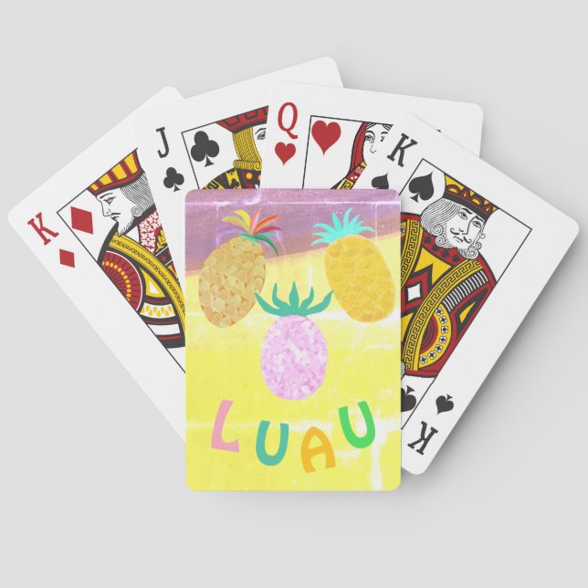 Summer Pineapple Luau Poker Cards (Back)
