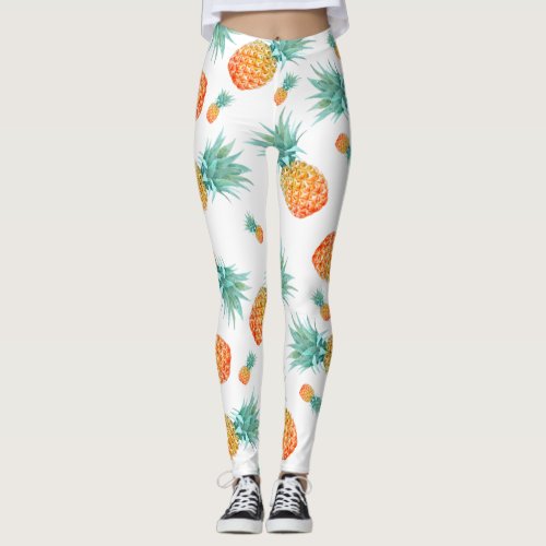 Summer Pineapple Pattern Leggings