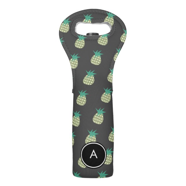 Summer Pineapple Sweet Tropical Pattern Wine Bag (Front)